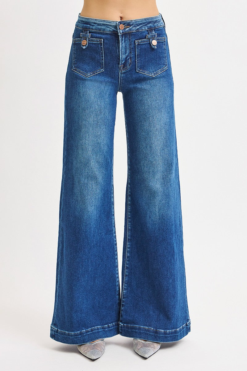 RISEN MONROE WIDE LEG JEANS