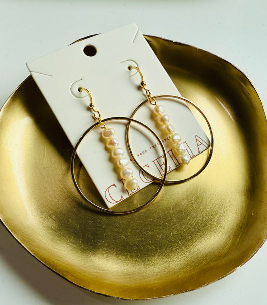 CECELIA DESIGNS JEWELRY DROP HOOP EARRINGS