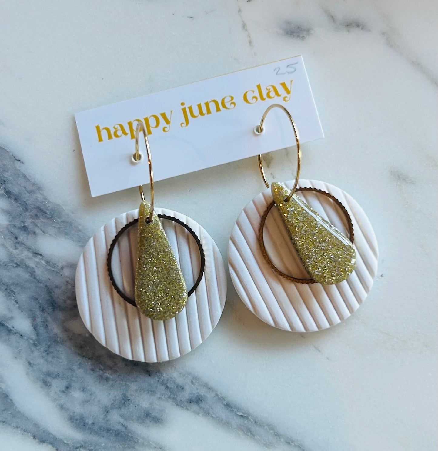 HAPPY JUNE CLAY DAZZLE DANGLE EARRING