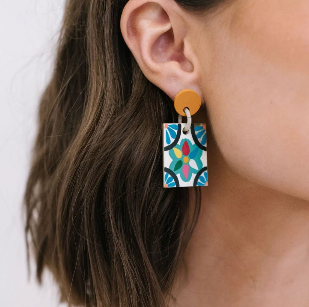 SUNSHINE TIENDA AZULEJOS TILE EARRINGS