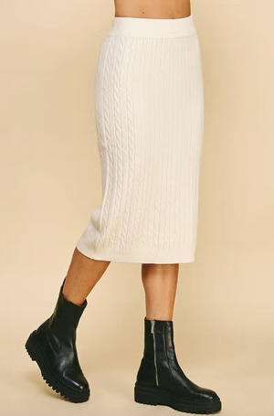PINCH CABLE KNIT SWEATER SKIRT