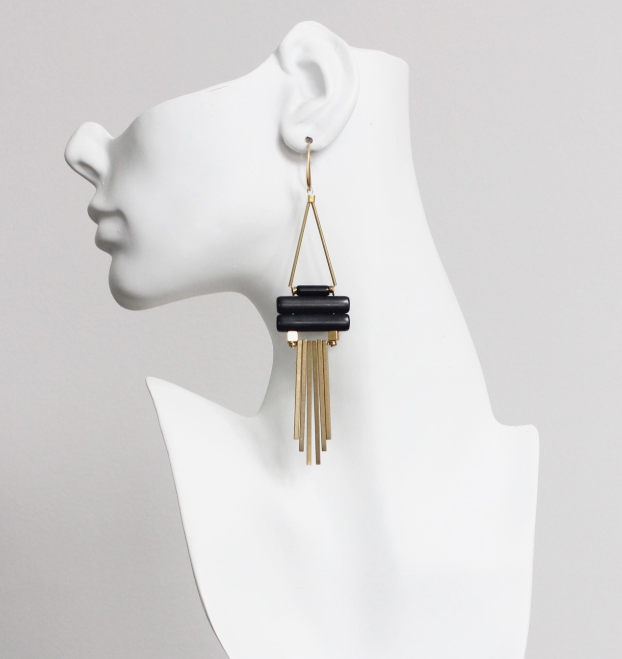 DAVID AUBREY BLACK MAGNESITE EARRINGS