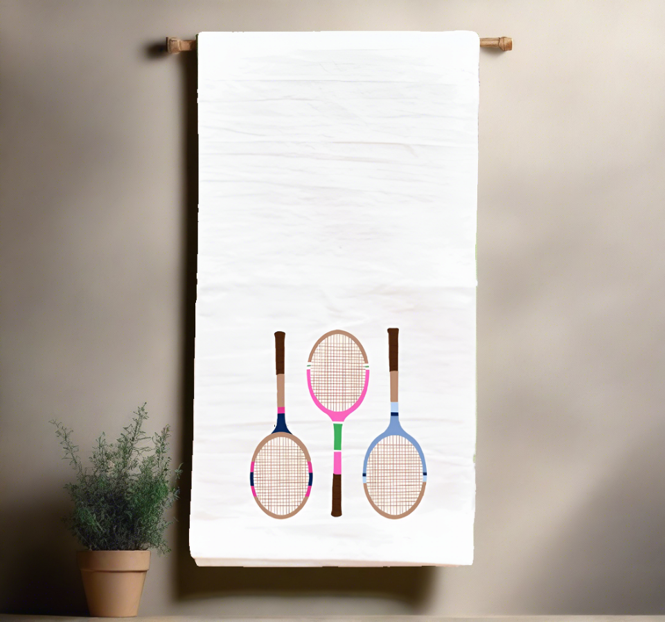 BUSY BEE TENNIS TEA TOWEL