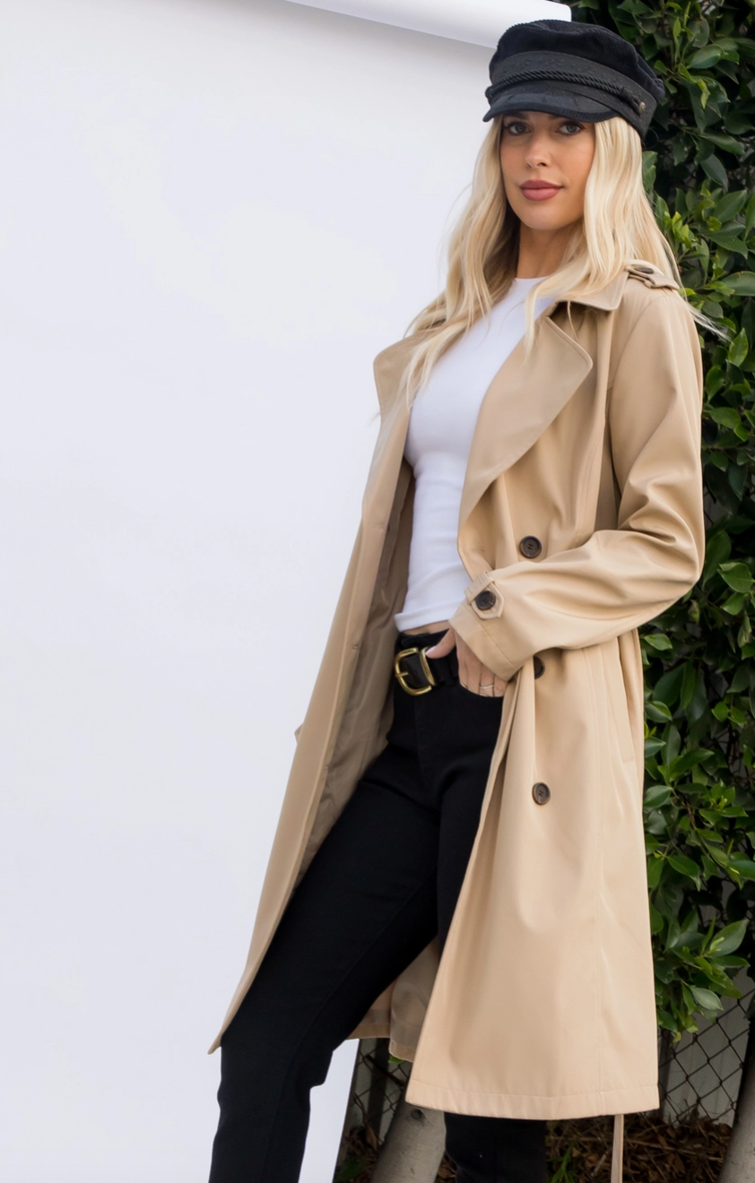 26 INTERNATIONAL LONG SOLID TRENCH COAT
