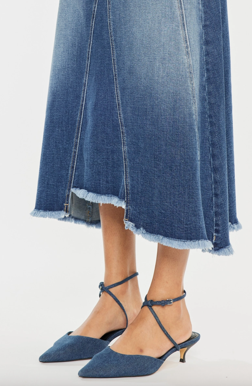 KANCAN MIDI LENGTH DENIM SKIRT