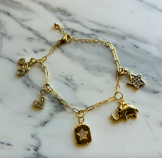 DOWNTOWN GOLDEN CHARM BRACELET
