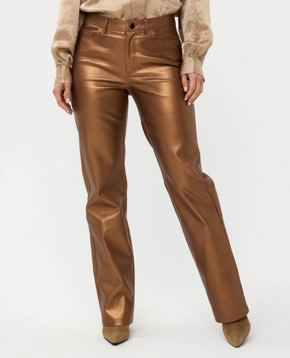 ESQUALO BRANDY FAUX LEATHER PANTS
