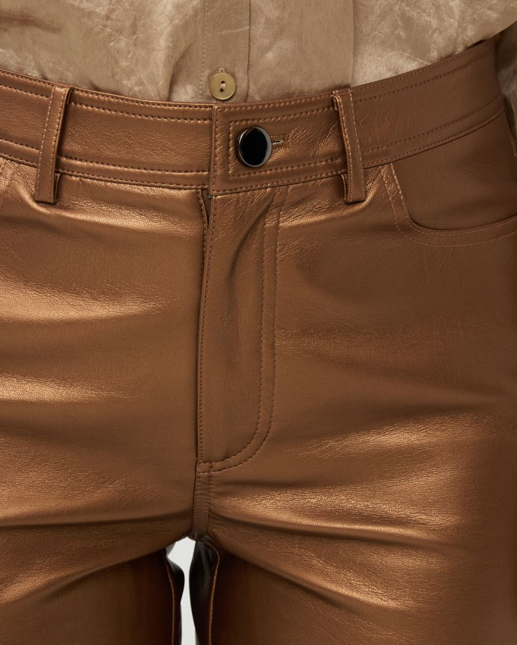 ESQUALO BRANDY FAUX LEATHER PANTS