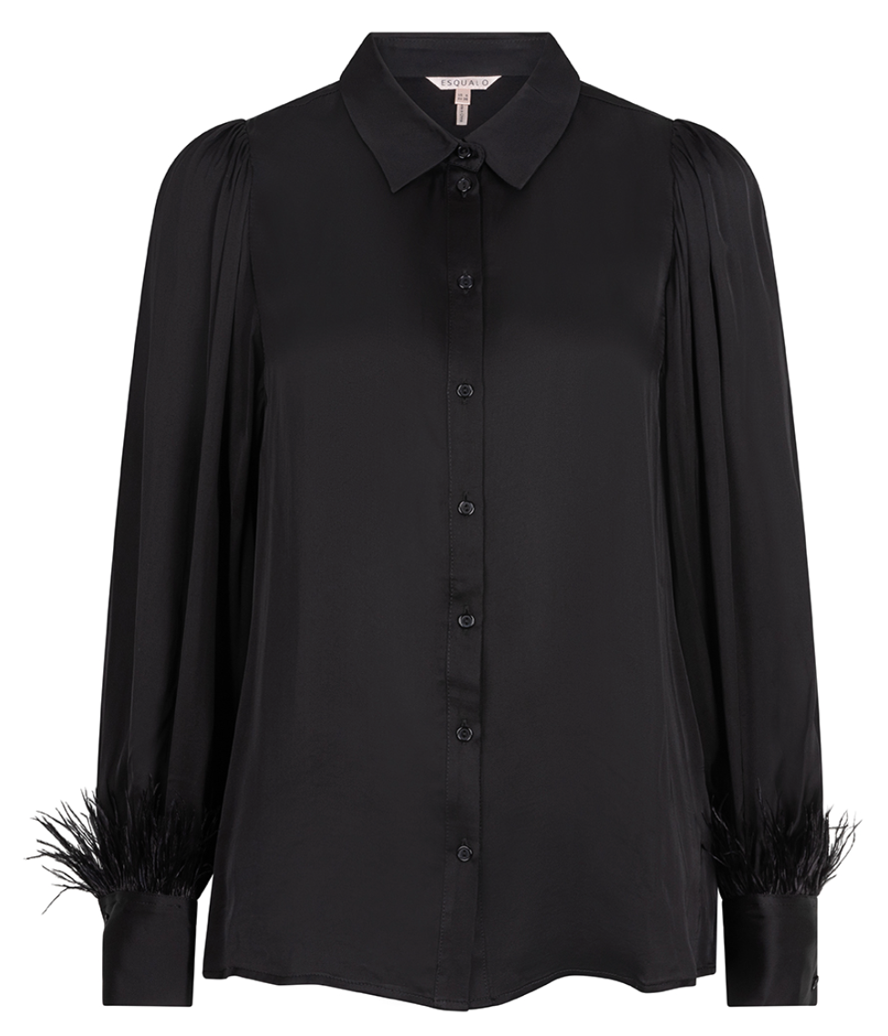 ESQUALO SATIN FEATHER BLOUSE