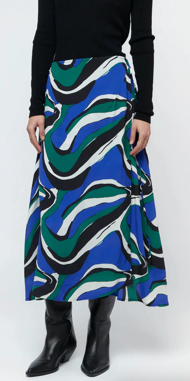 WILD PONY TIGER PRINT MIDI SKIRT