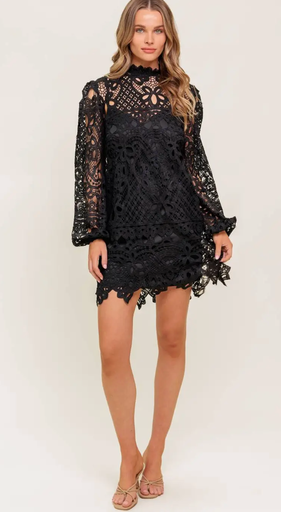 FLYING TOMATO LACE MINI DRESS