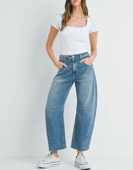 JUST BLACK DENIM BARREL JEANS