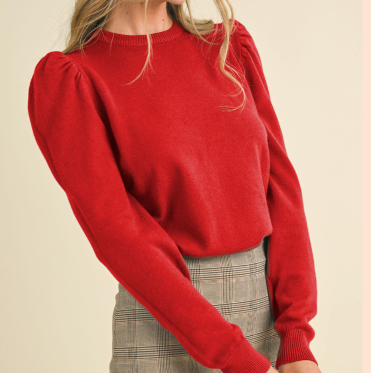 &MERCI PRETTY PUFFER SLEEVE SWEATER