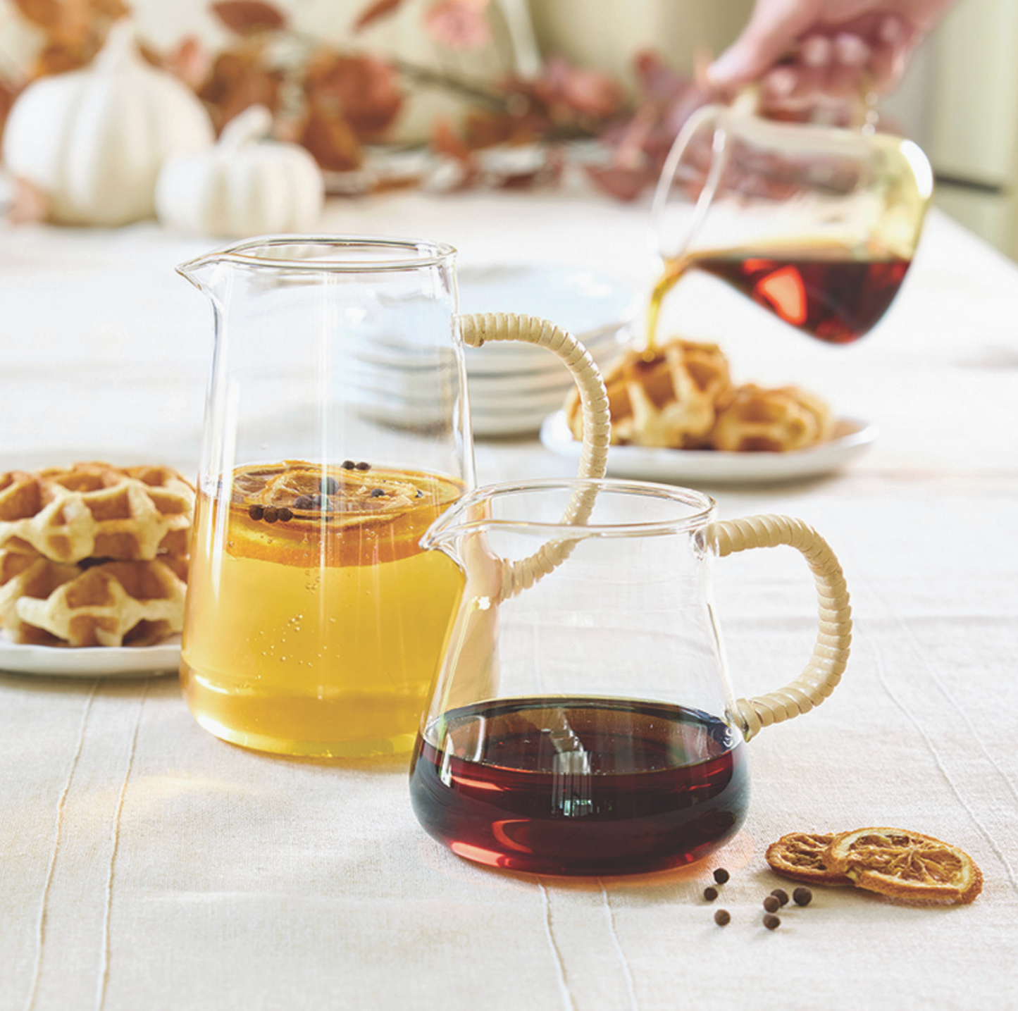 SANTA BARBARA RATTAN HANDLE PITCHER