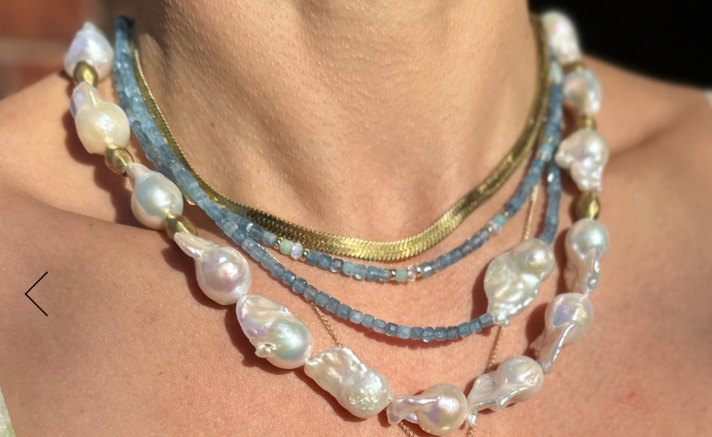 RACHEL NATHAN SANTA MARIA AQUAMARINE & BAROQUE PEARL