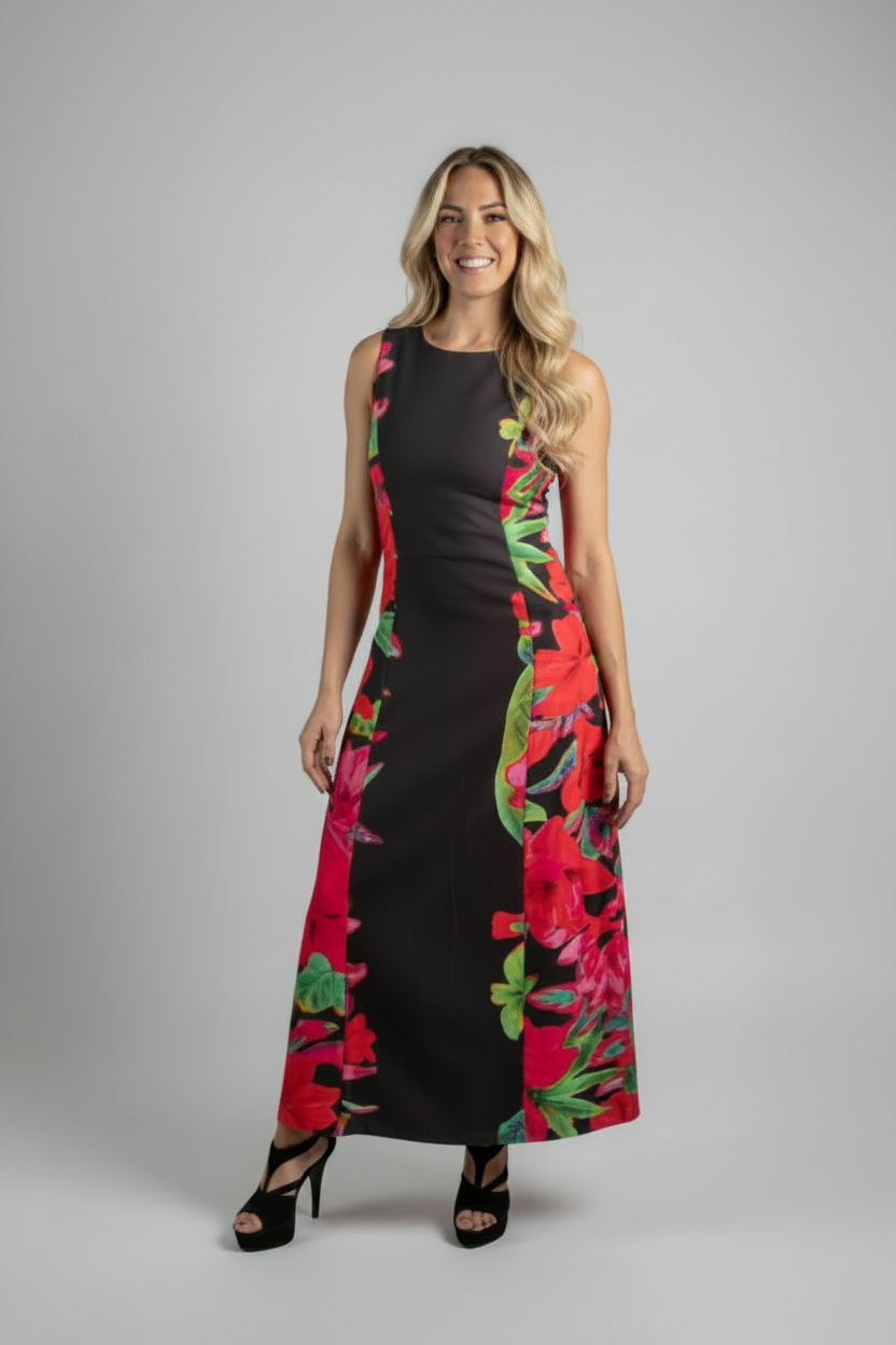 SAMUEL DONG MIDNIGHT BLOOM MAXI DRESS