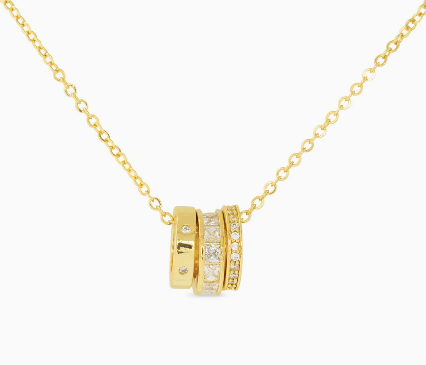 AMANDA BLU TRIPLE RING NECKLACE