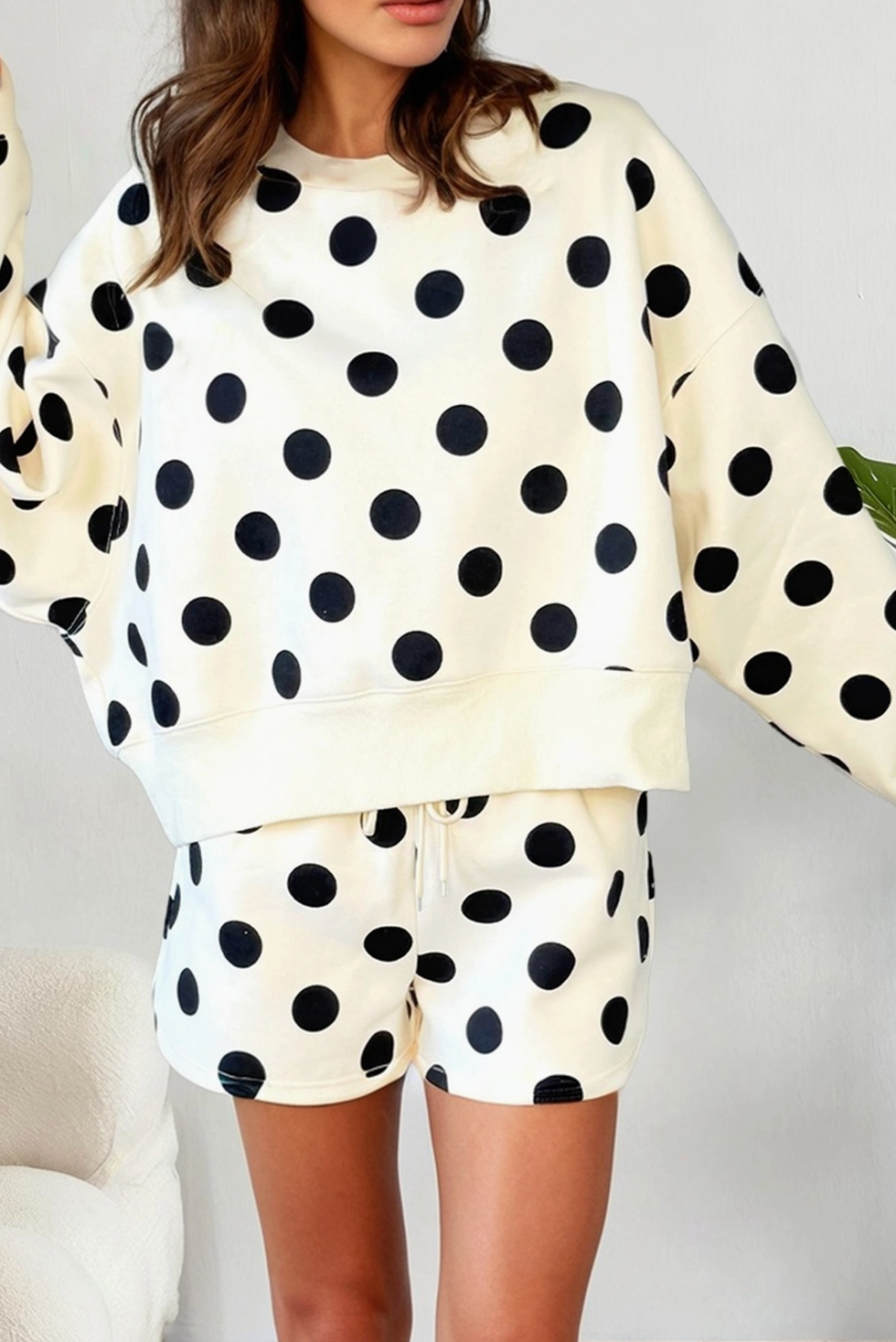 LA SOCIETY POLKA DOT PULLOVER SET