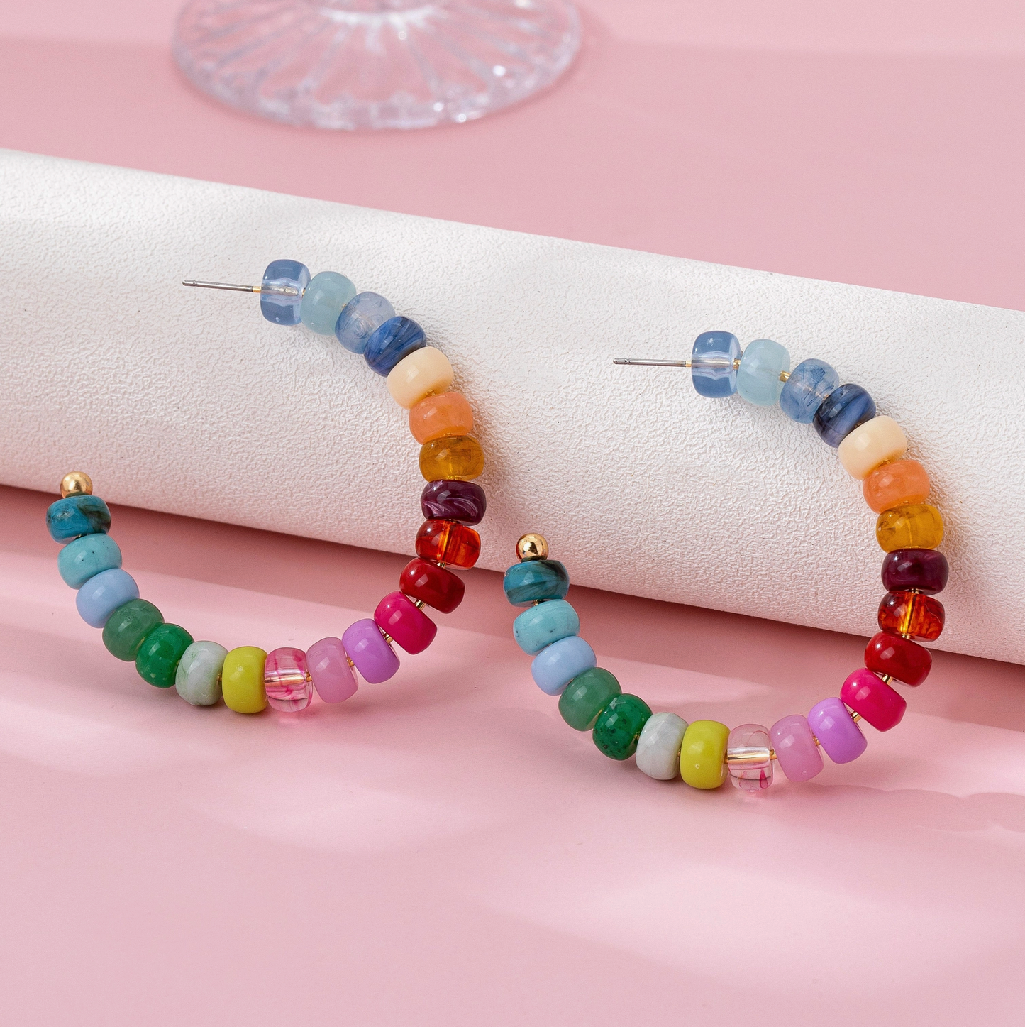 JOSSLYN BEADED HOOPS