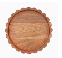 BOSTON INTERNATIONAL SCALLOPED WOOD TRAY