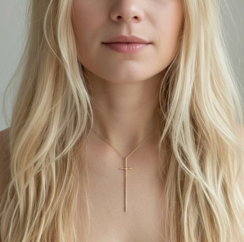 ELLISON + YOUNG ELONGATED CROSS NECKLACE
