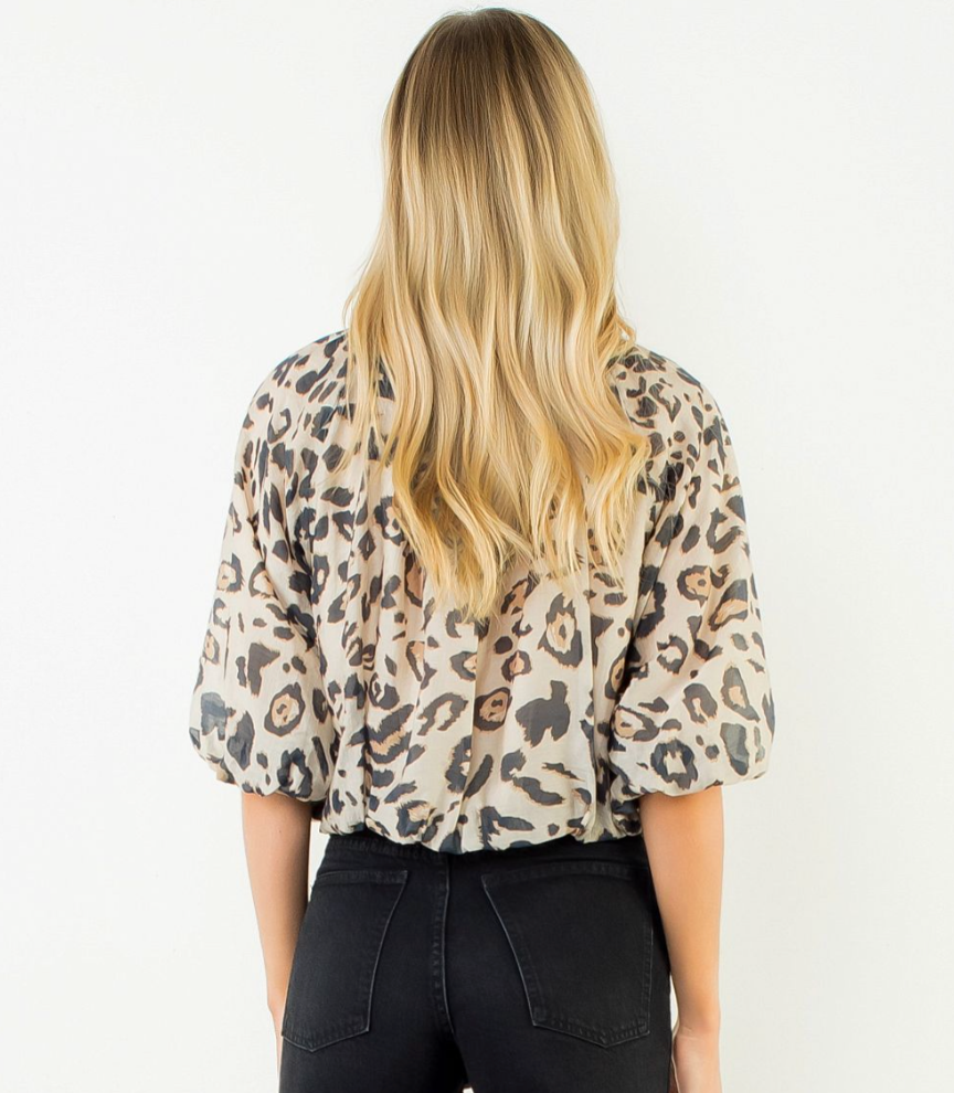 THML ANIMAL PRINT BUBBLE TOP
