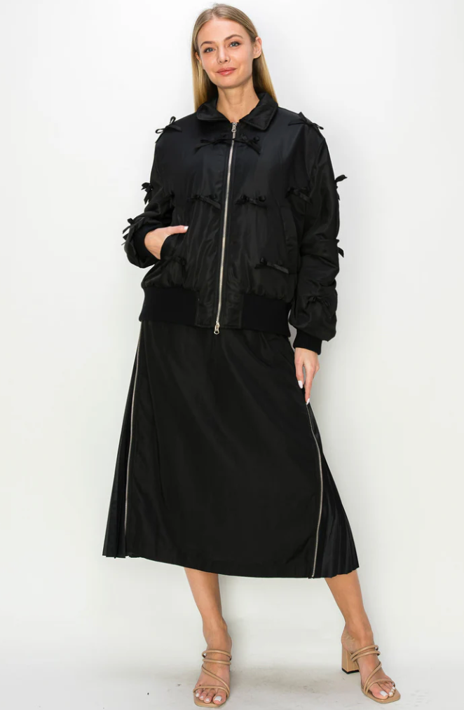 JOH JUDITH BOMBER JACKET WITH RIBBONS