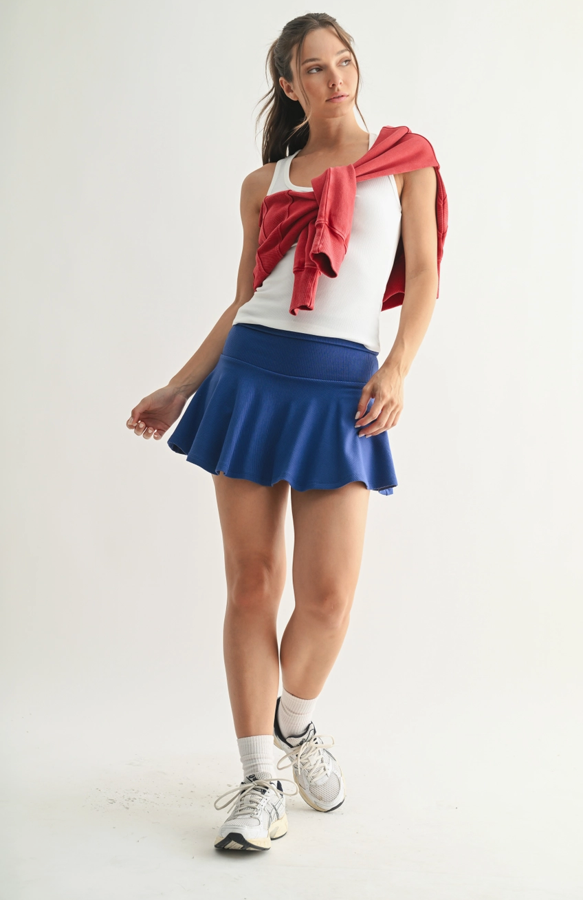 MONO B RIBBED FOLDOVER SKORT