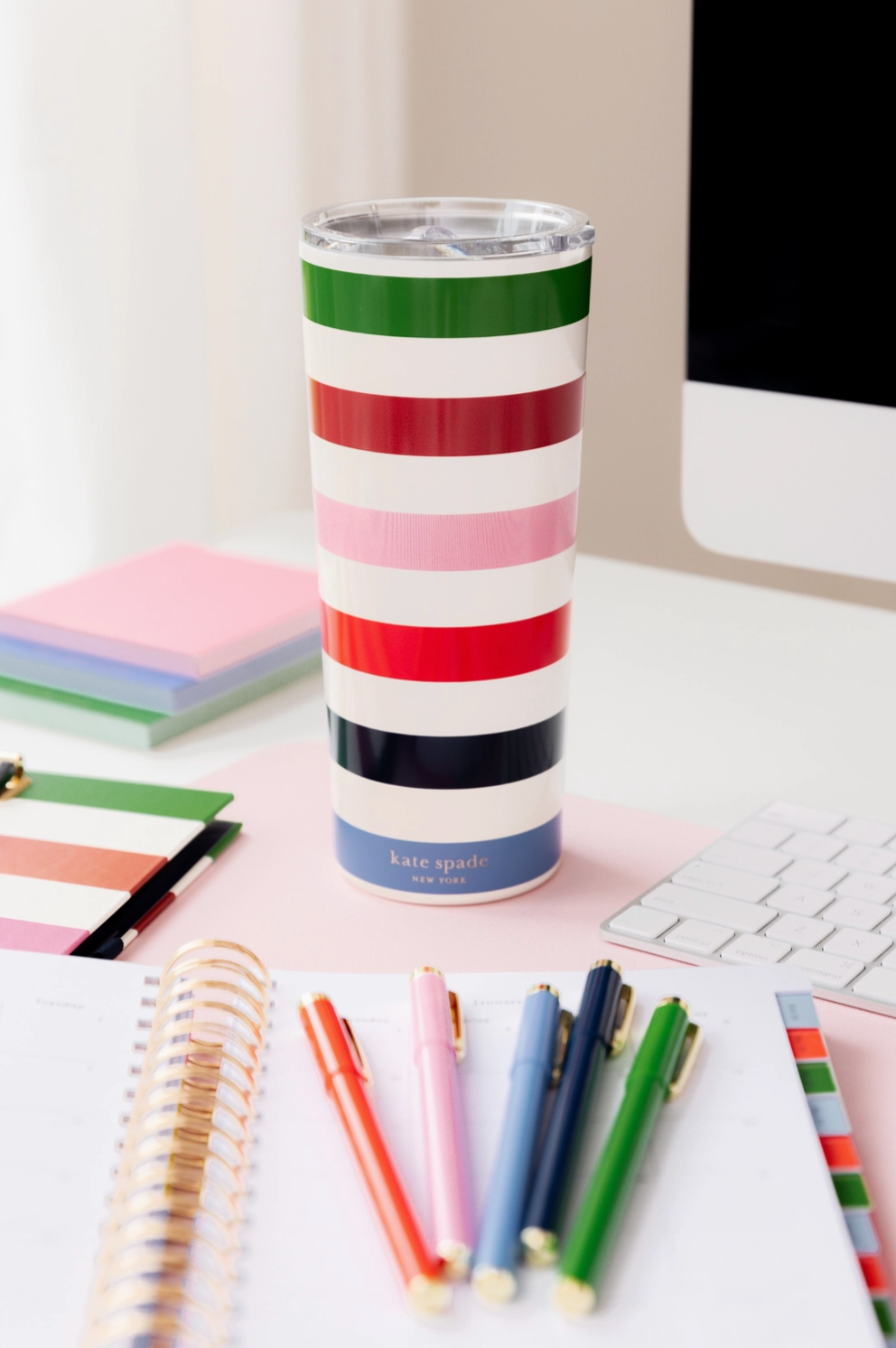 KATE SPADE ADVENTURE STRIPE TUMBLER