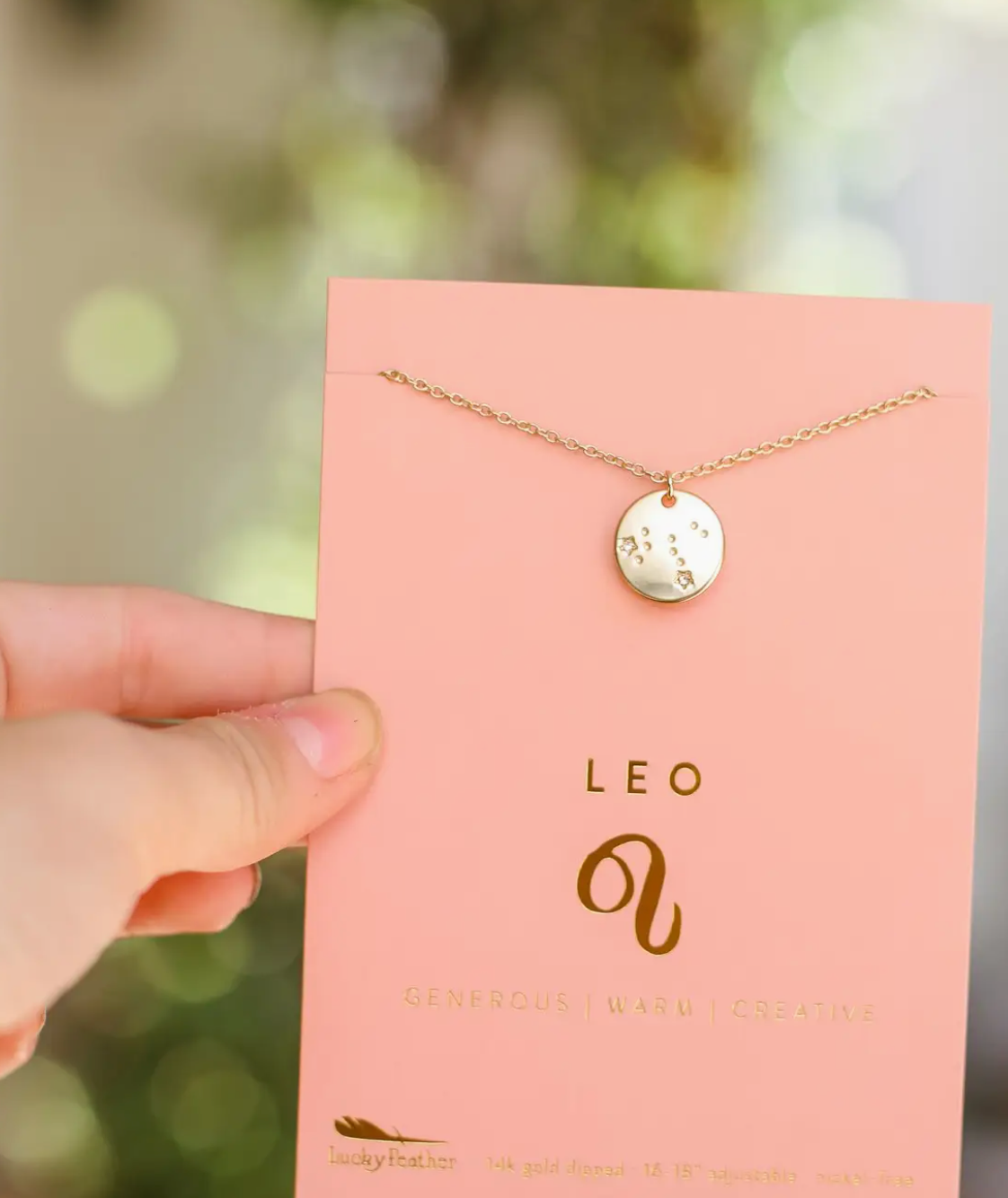 LUCKY FEATHER ZODIAC NECKLACE