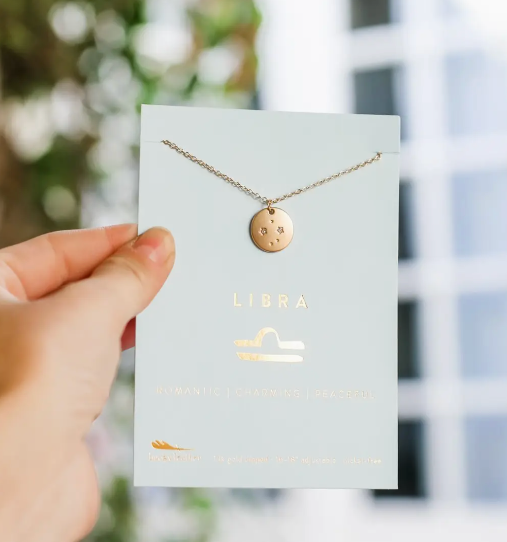 LUCKY FEATHER ZODIAC NECKLACE