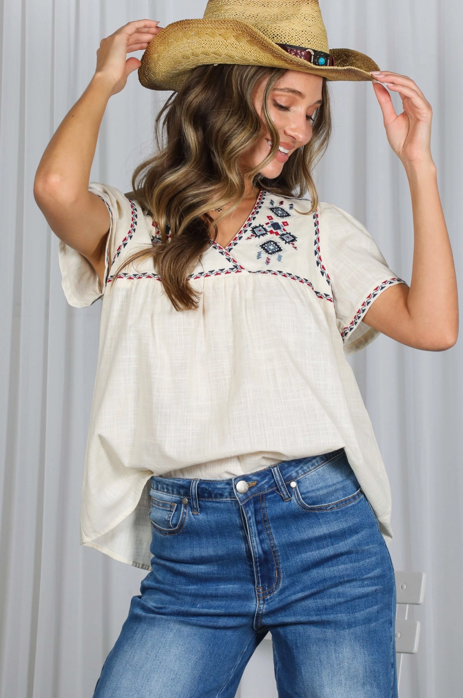 VINE & LOVE AZTEC BLOUSE