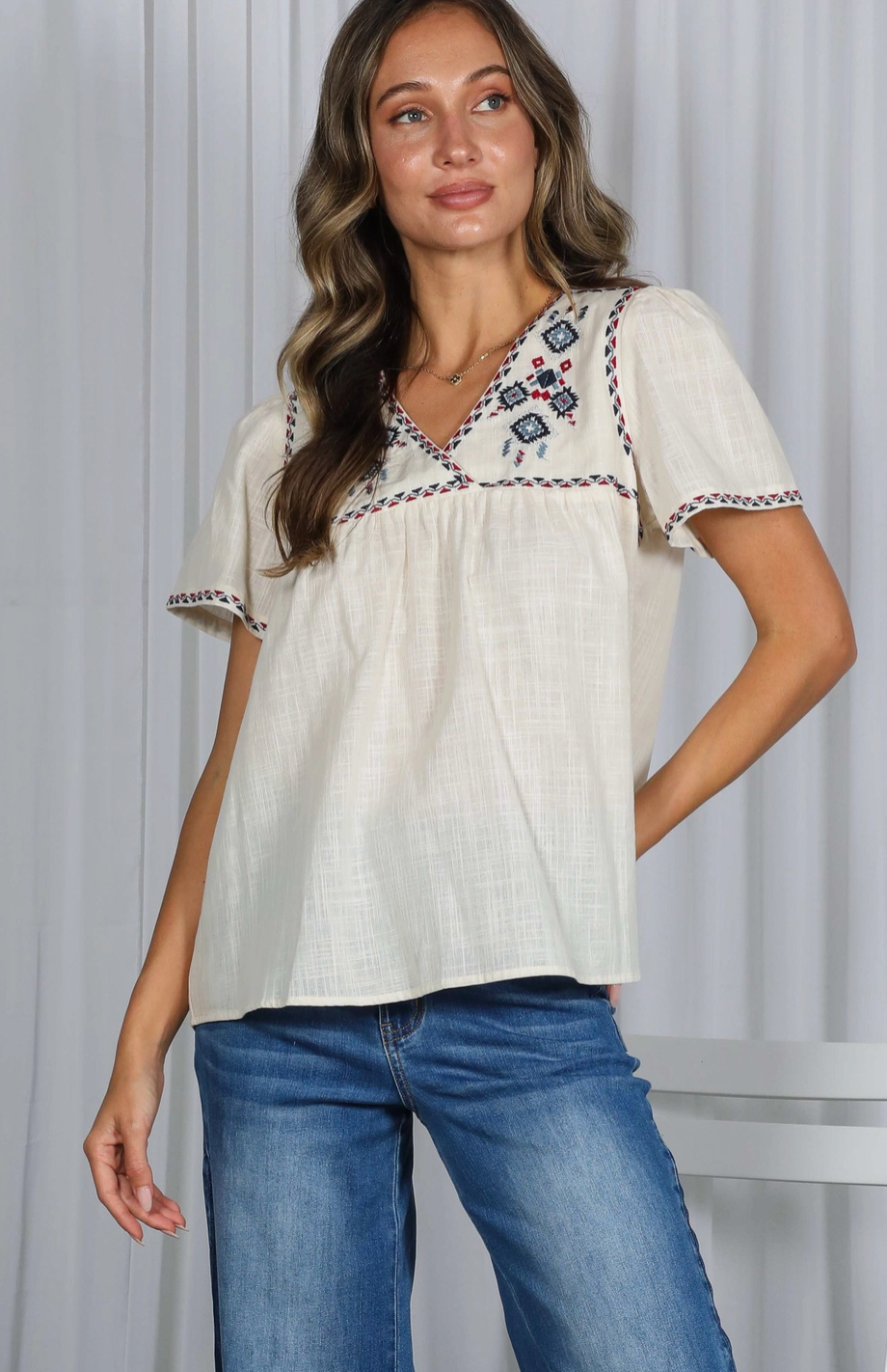 VINE & LOVE AZTEC BLOUSE