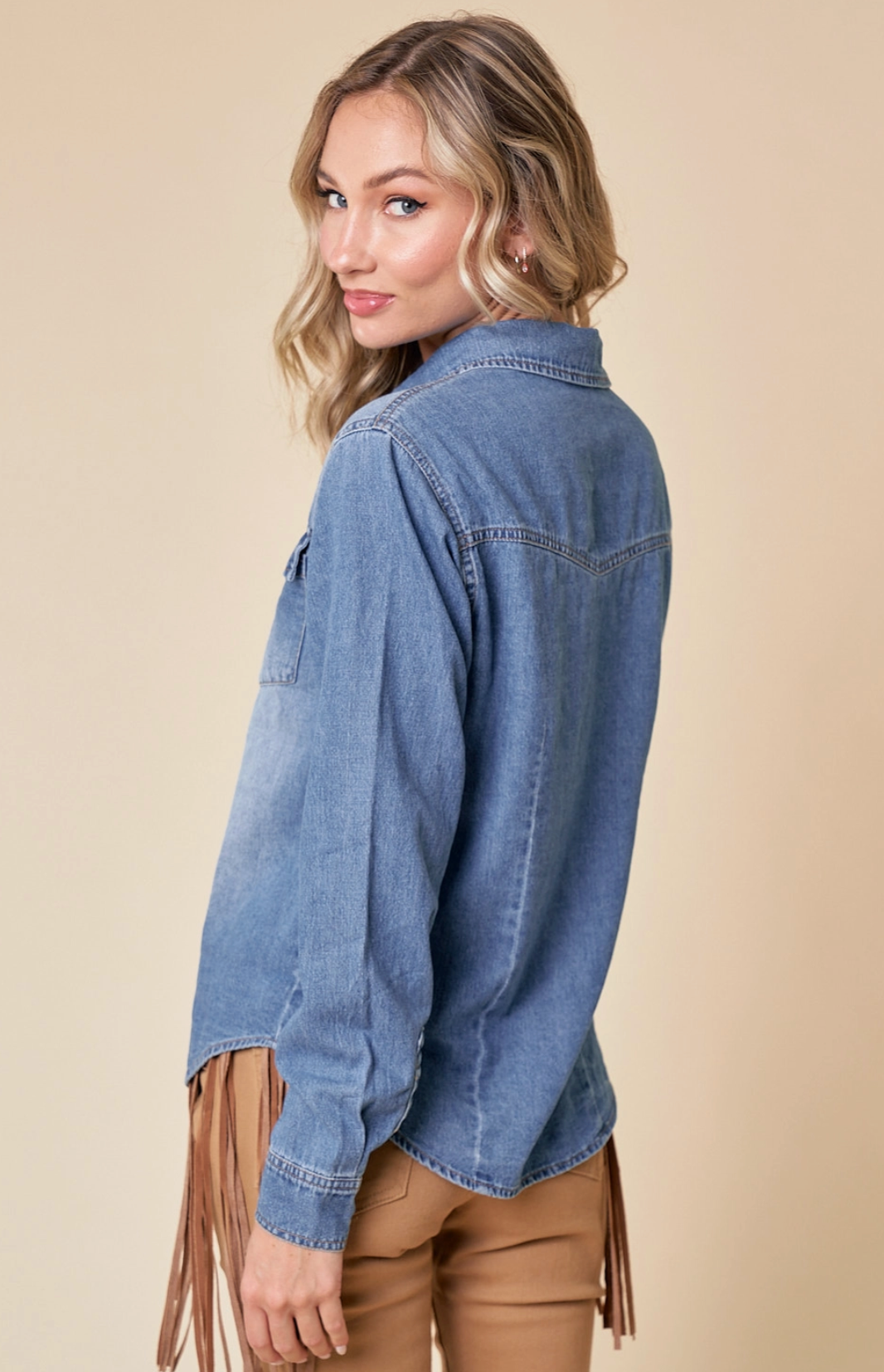 SAINTS & HEARTS SNAPPY DENIM SHIRT