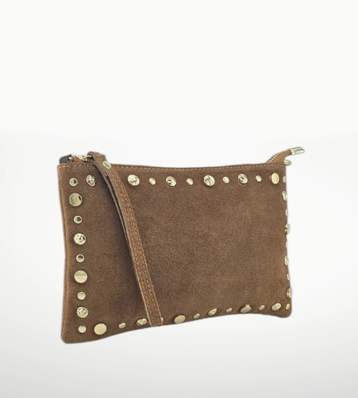 ITALIAN'S LEATHER STUDDED HANDBAG