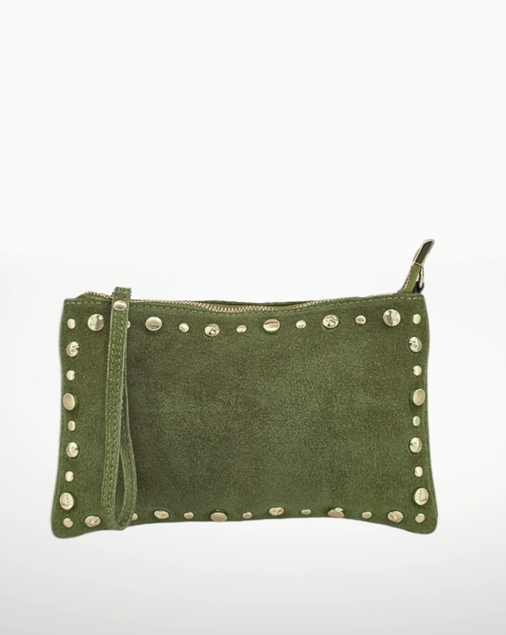 ITALIAN'S LEATHER STUDDED HANDBAG