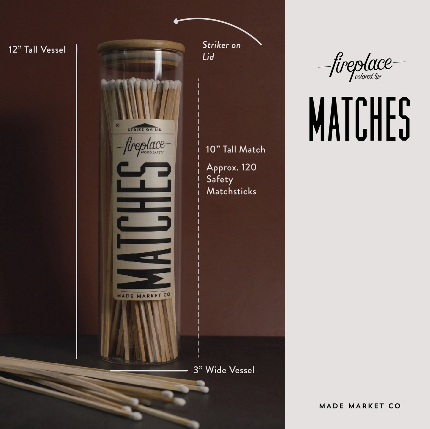 MADE MARKET FIREPLACE MATCHES