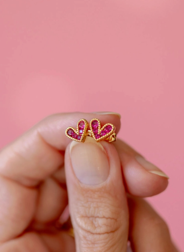 TLD DESIGNS HEART STUDS