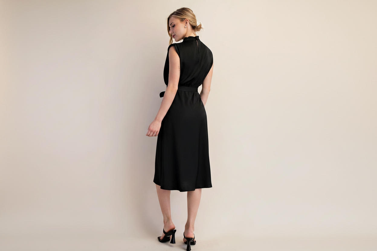 GLAM LUXE RAVEN MIDI DRESS
