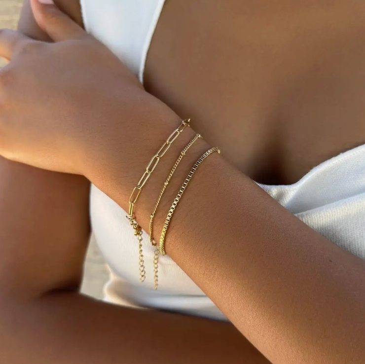 ADORNIA GOLD TRIO BRACELET SET