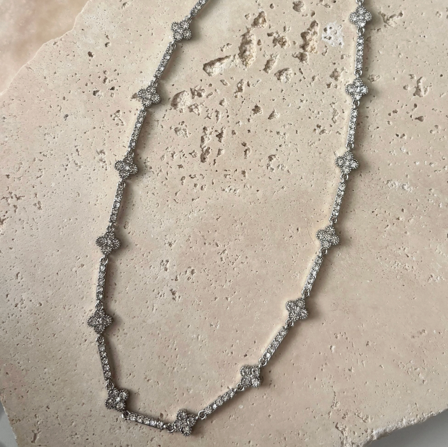 ADORNIA SPARKLE CLOVER NECKLACE