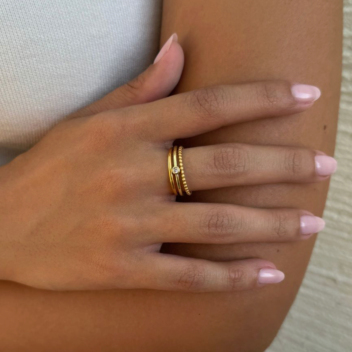 ADORNIA DAINTY RING TRIO SET