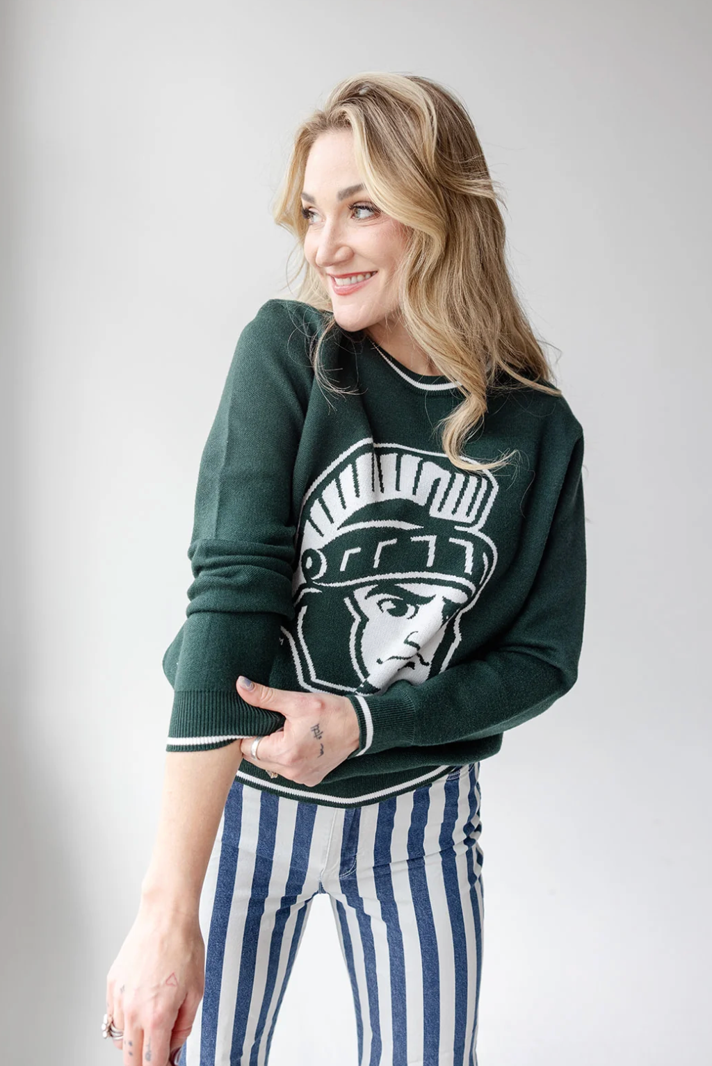 GAMEDAY SOCIAL MSU WICK WOVEN SWEATER