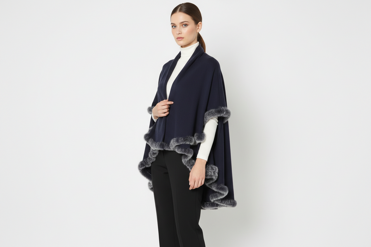 JAYLEY FUR TRIM CAPE