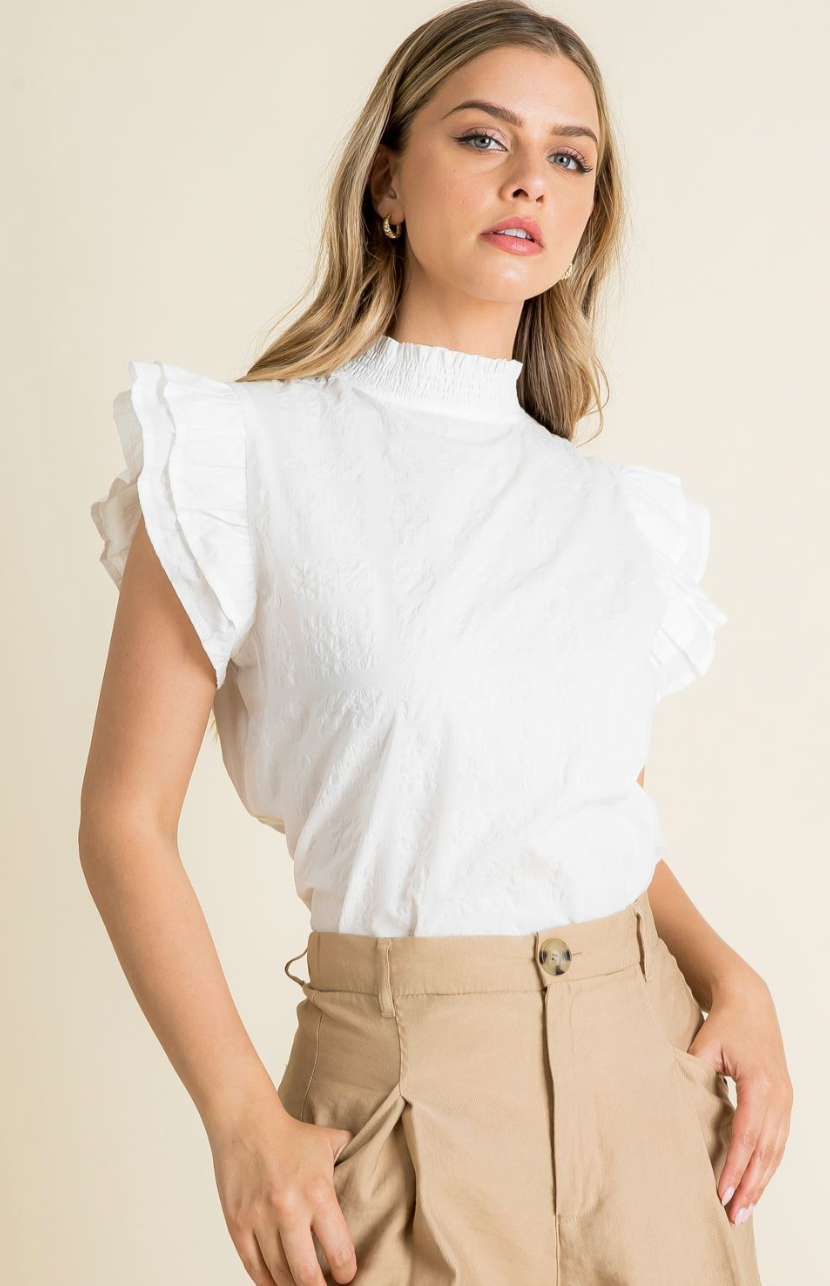 THML FLUTTER SLEEVE TOP