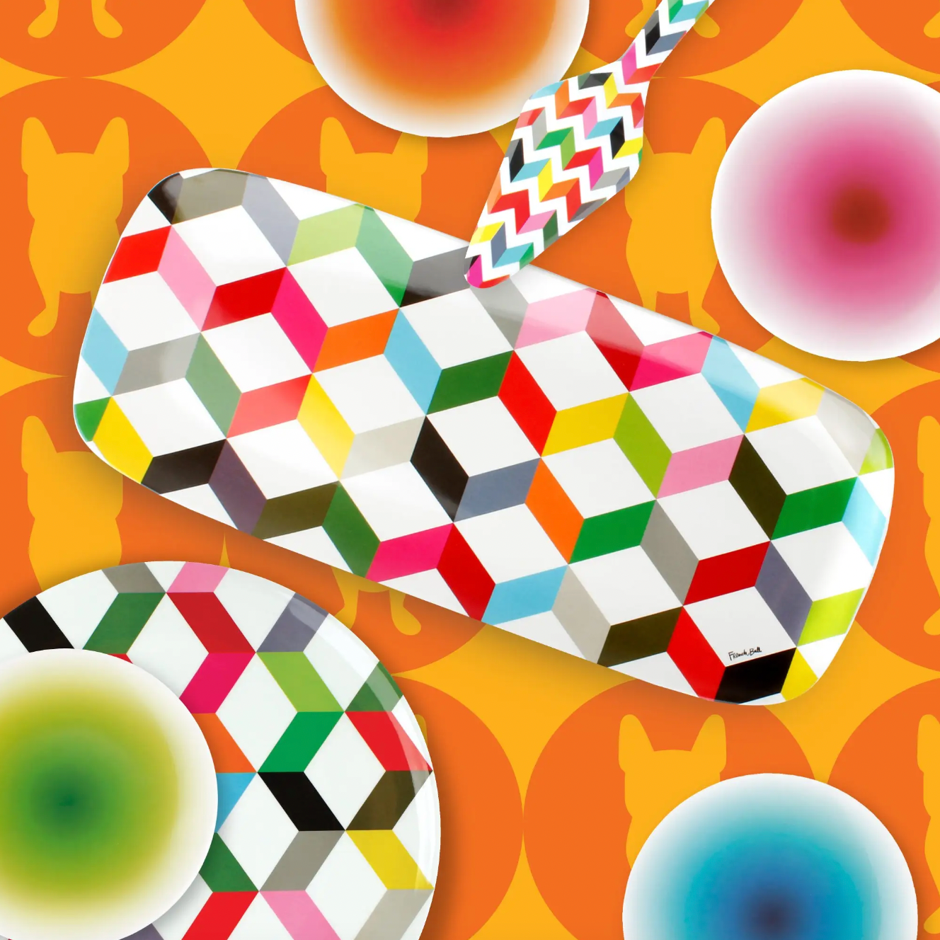 FRENCH BULL LARGE RECTANGLE PLATTER