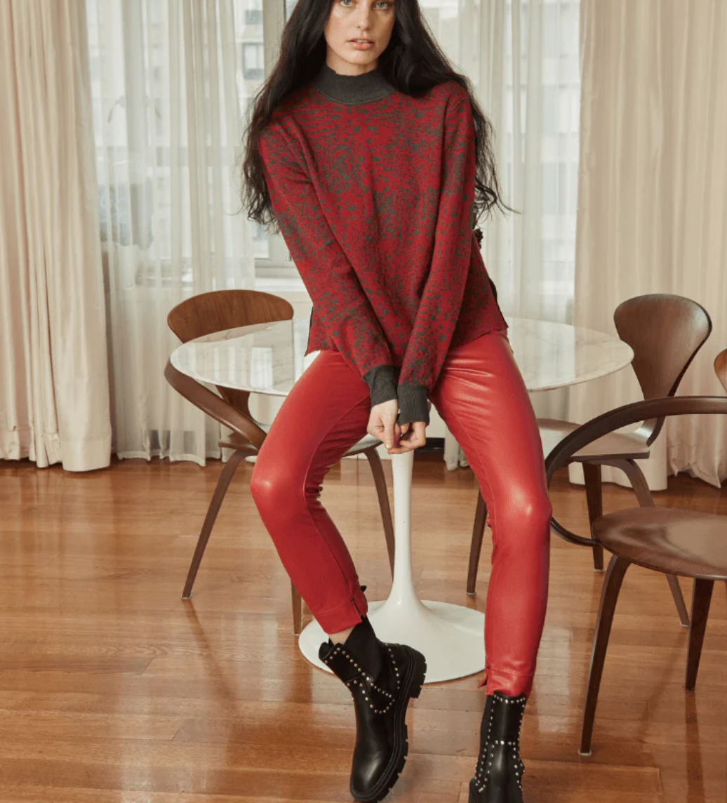 LYSSE TOOTHPICK SKINNY RED PANTS