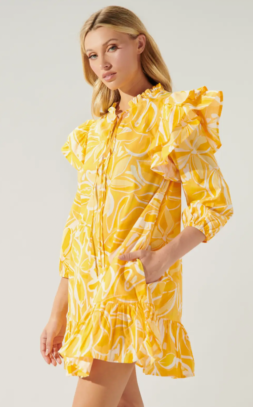 SUGARLIPS DAYGLOW TROPICS RUFFLE DRESS