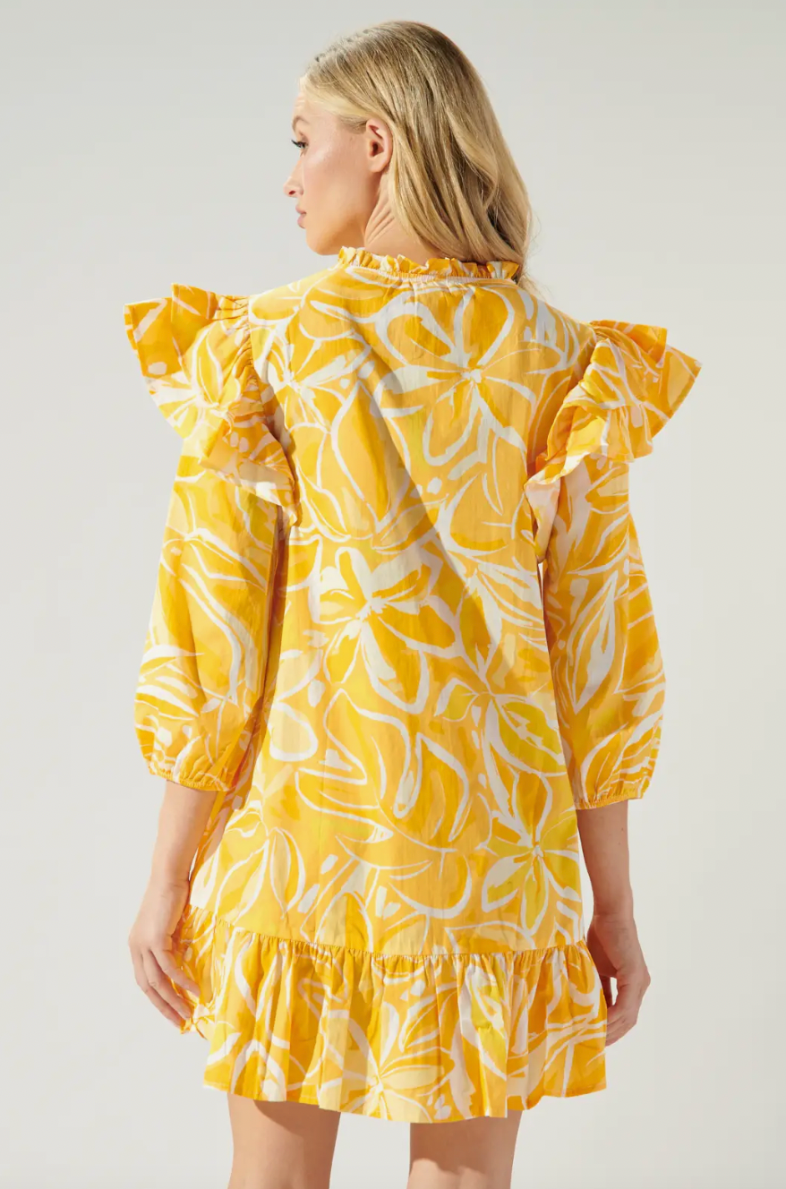 SUGARLIPS DAYGLOW TROPICS RUFFLE DRESS
