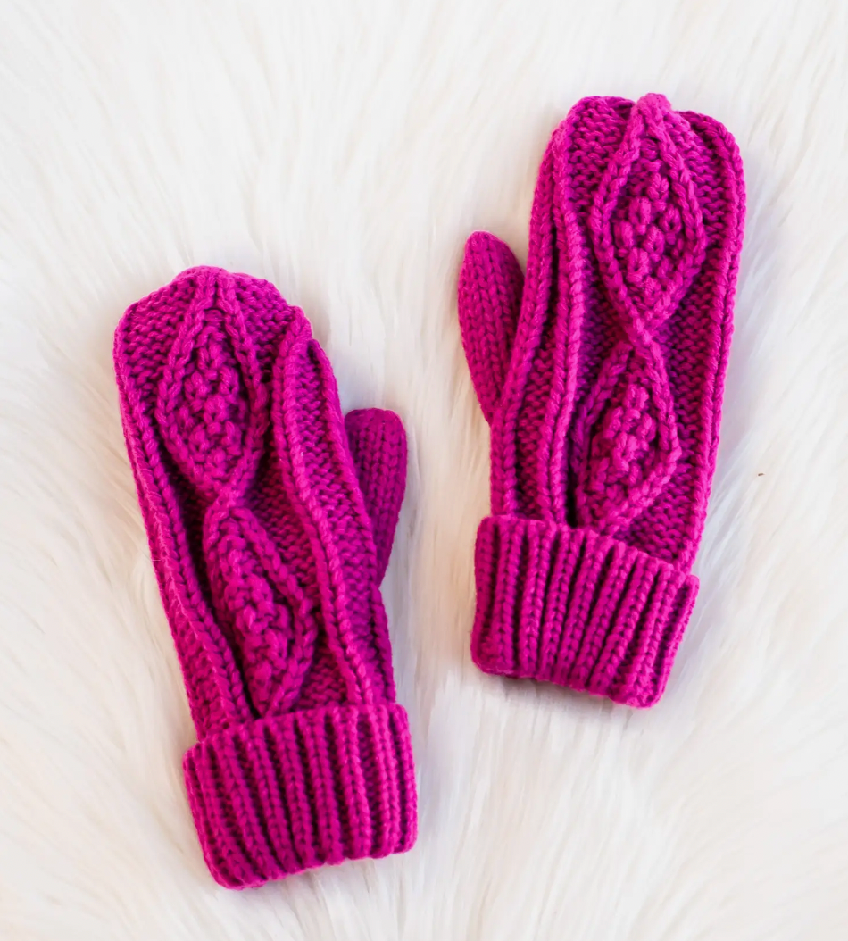 PANACHE MAGENTA MITTENS
